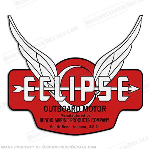 Fits bendix marine eclipse outboard motor engine decal - 1937-1940 (white)