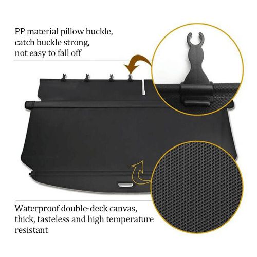 Retractable trunk luggage shade cargo cover for nissan x-trail 2008-2013 black