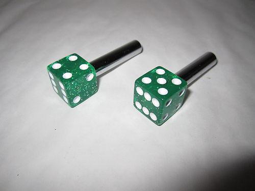 Green glitter dice door lock knobs for any hot rat or street rod