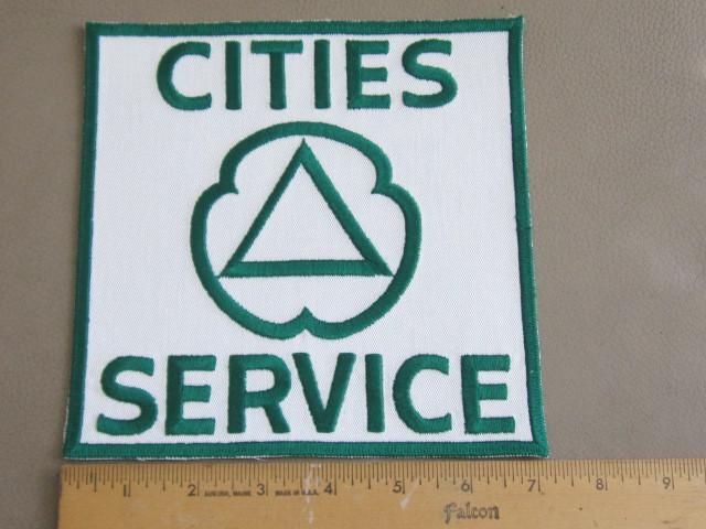 Nos big 1960s orig. cities service uniform back patch-excellent quality-7 inches