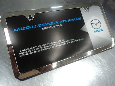 New oem mazda polished stainless steel zoom zoom license plate frame