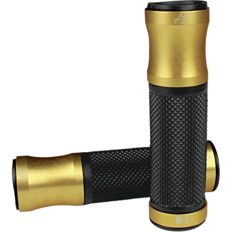 Driven driven d3 alumitech sportbike grips gold on black for 7/8 inch handlebars