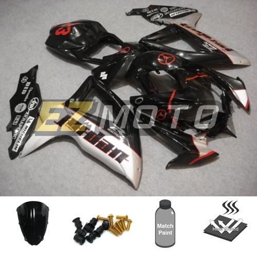 Inj fairing pack with windscreen & bolts for suzuki gsxr 600 750 k8 2008 2009 ar