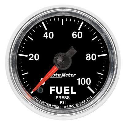 Autometer gs electrical fuel pressure gauge 2 1/16" dia black face 3863