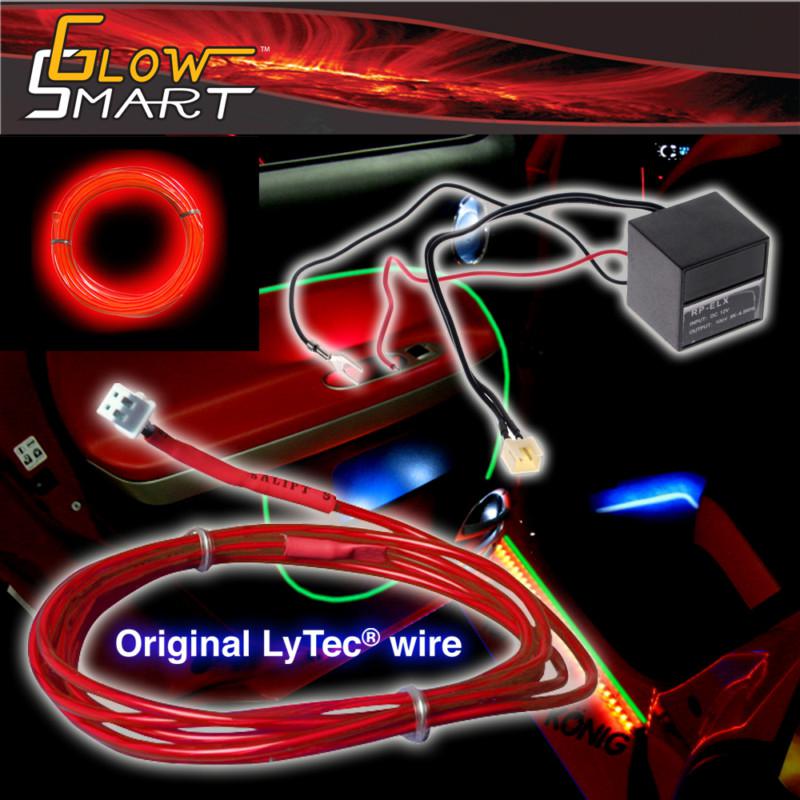 El wire 5ft glow neon wire with 12 v transformer - red