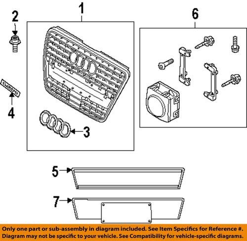 Audi oem 4l0807285et94 front bumper & grille-license bracket