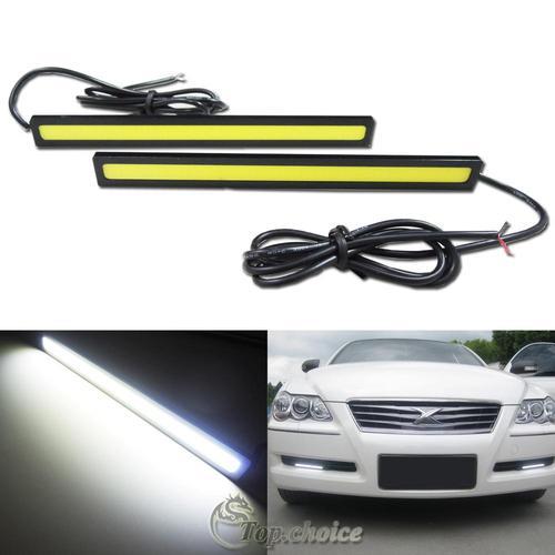 High power xenon white cob led daytime running lights drl slim design #d4