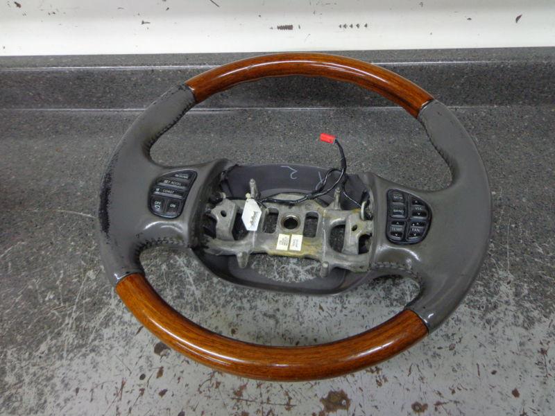 Ford lincoln navigator f150 f250 superduty expedition grey & wood steering wheel