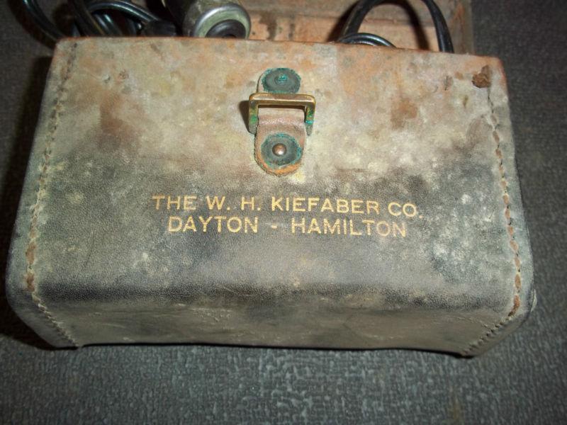 Old lighter light with case  the w.h. kiefaber co  dayton hamilton well worn