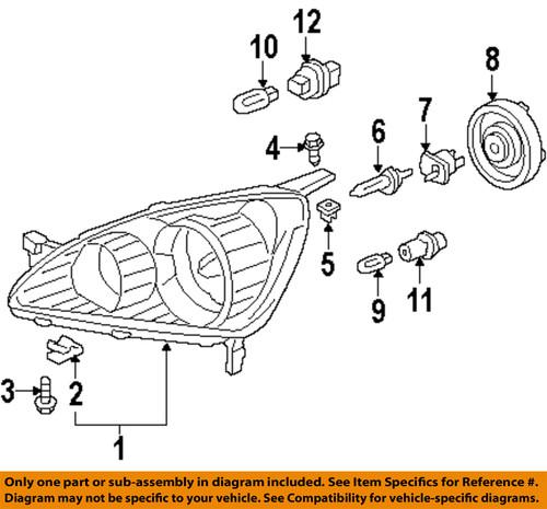 Honda oem 33126s0a003 headlight cover-cover