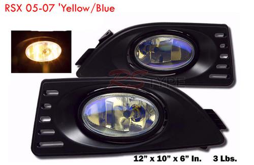 2005 2006 2007 acura rsx yellow / blue fog light