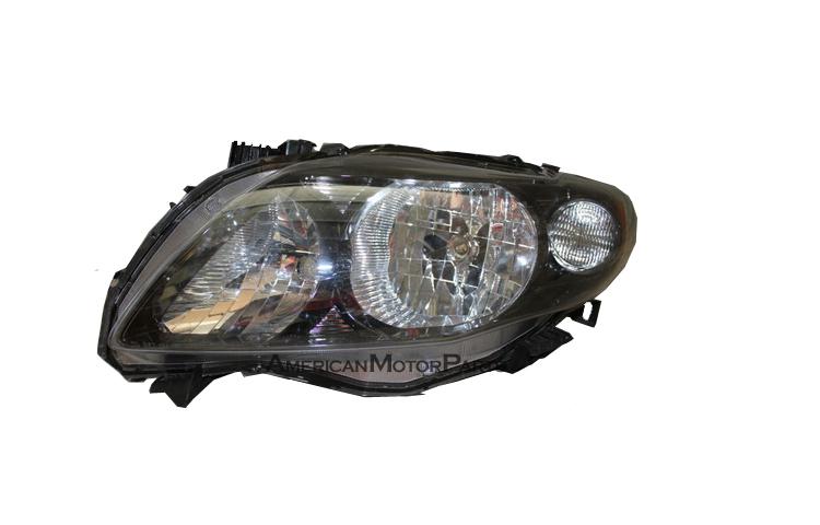 Depo driver & passenger replacement black headlight lamp 11-12 toyota corolla