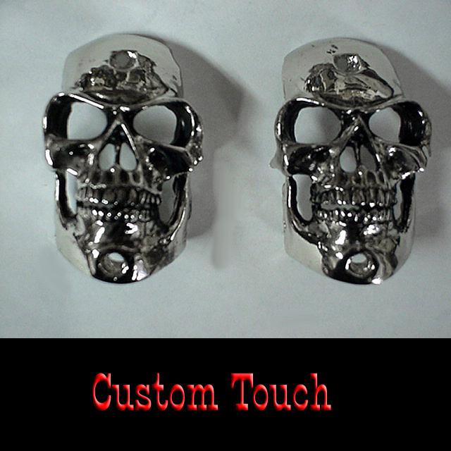 Custom touch skull signal light covers to fit harley -ss2