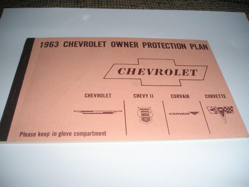 1963 original chevrolet/corvette protection/plan manual