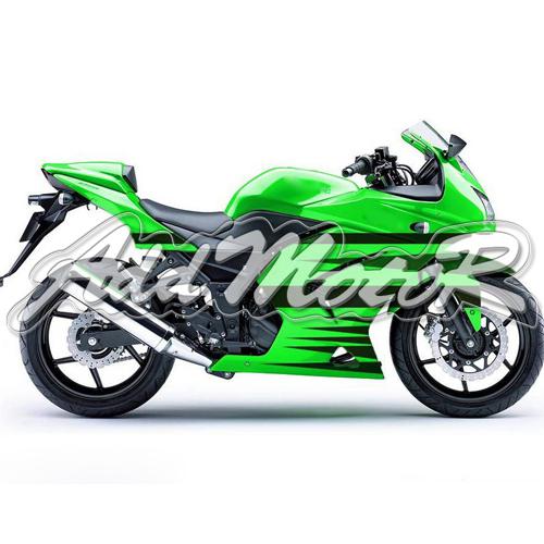 Injection molded fit ex250 250r 2008-2012 2009 2010 green black fairing 25w46