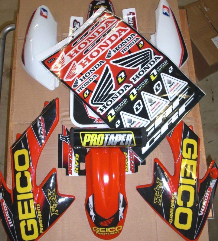 Honda crf 50 pit bike ssr pitster geico honda plastics and graphic kit