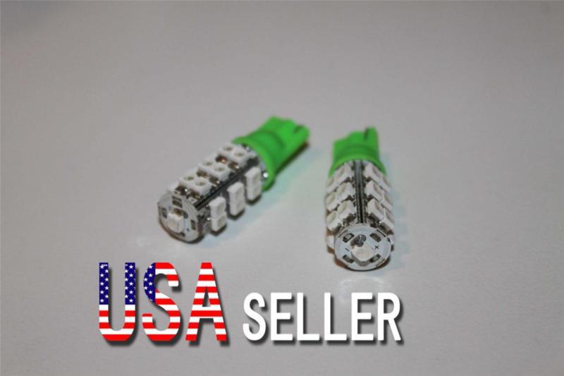 2pcs xenon t10 wedge 25-smd 1210 led light bulbs 192 168 194 w5w 2825 158 green