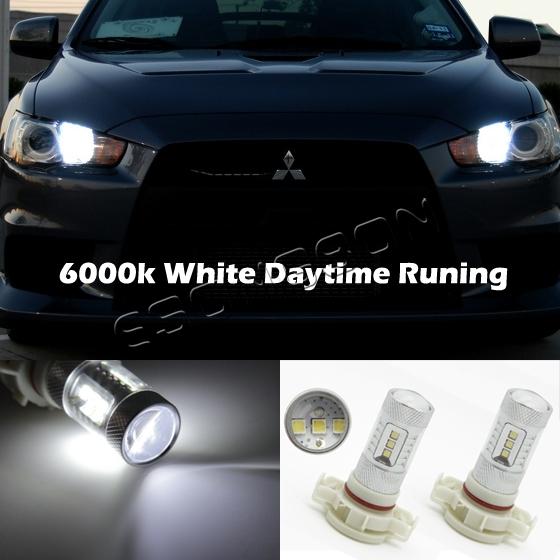 Us ship 2pcs xenon white samsung 2323 smd 5202 5201 h16 led drl fog lights bulbs