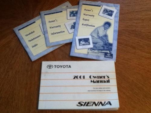 2001 toyota sienna owner's manual, scheduled maintenance guide & warranty info