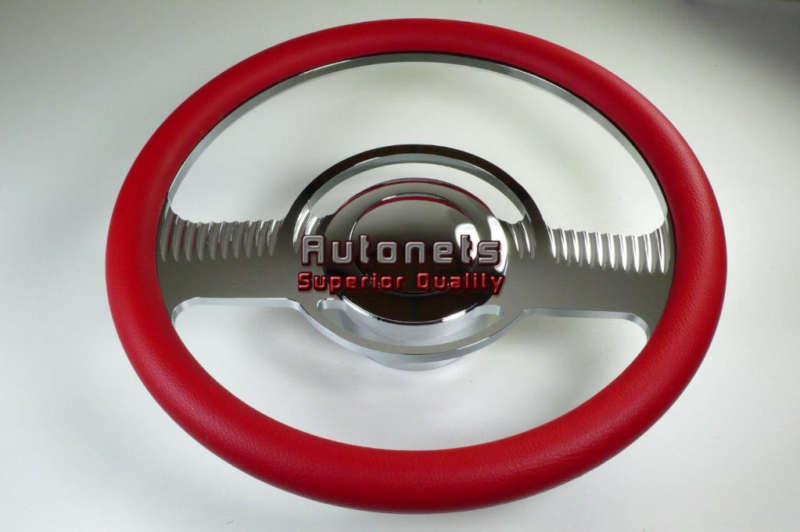 Red leather camaro impala nova hot rod steering wheel aluminum horn adapter