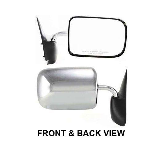 94-97 dodge ram manual chrome passenger side mirror rh