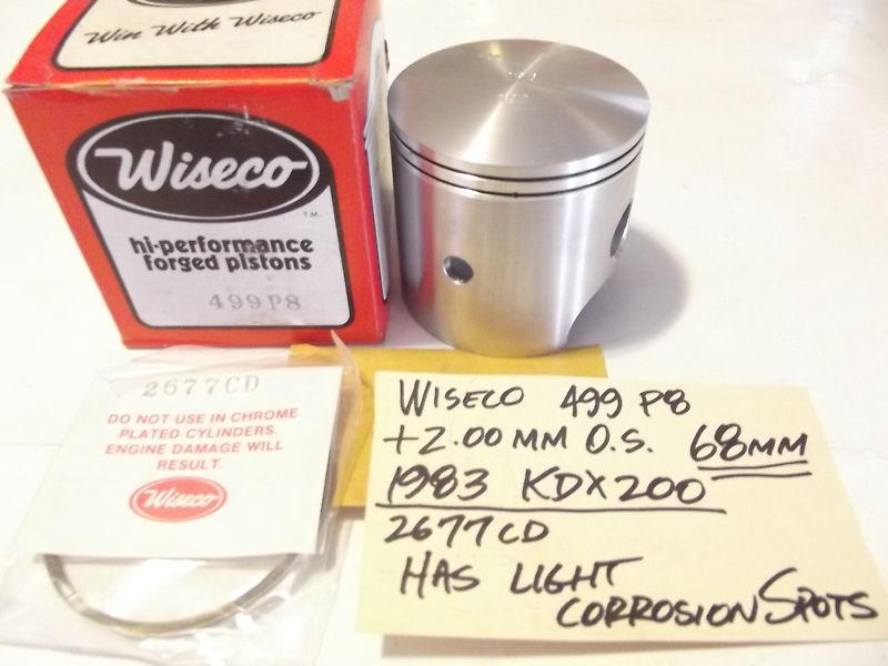 Kawasaki wiseco 499 p8 1983 '83 kdx200 piston and ring set +2.00mm os 68mm bore