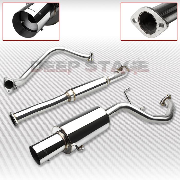 Stainless steel cat back exhaust 4"tip muffler 99-03 mitsubishi galant 2.4l 4g64