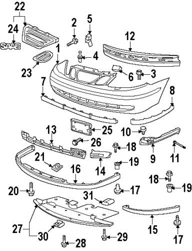 Saab 5142443 genuine oem factory original lower grille