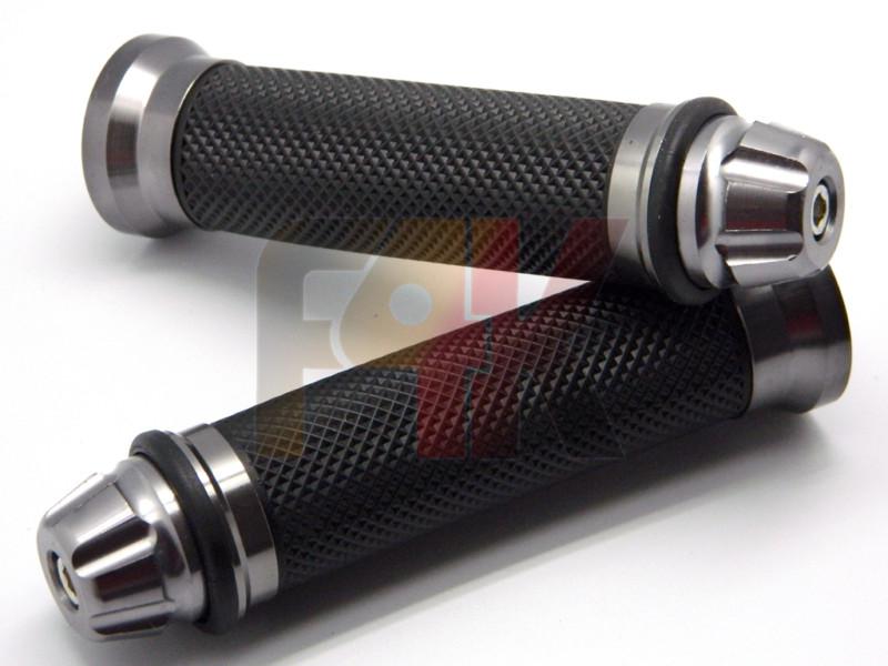 Motorcycle cnc racing 7/8" handlebar rubber hand grips dirt bikes grey bar end