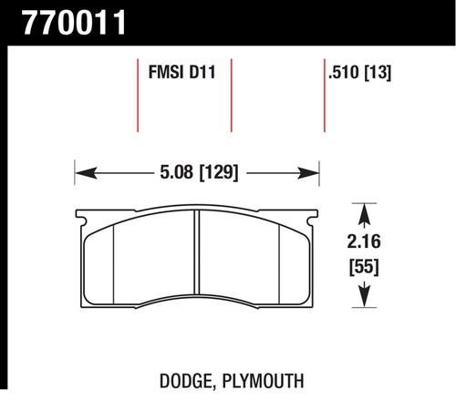 Hawk performance 770011 premium oes; disc brake pads 68-72 dart valiant