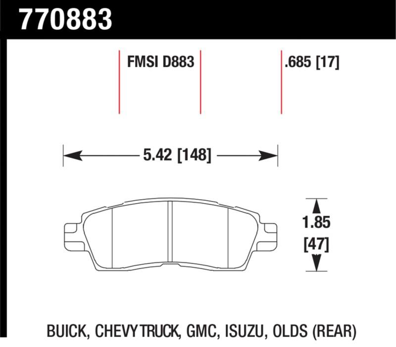 Hawk performance 770883 premium oes; disc brake pads