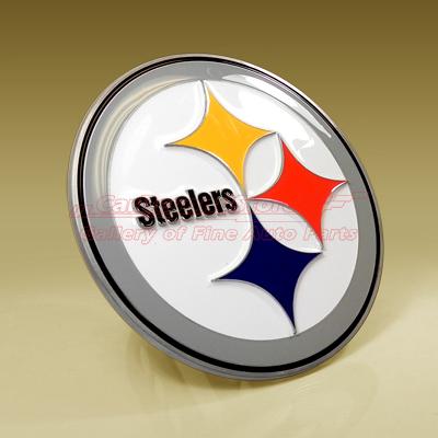 Nfl pittsburgh steelers metal trailer tow hitch cover, official, + free gift