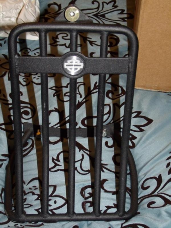 Harley davidson detachable two-up luggage rack black coat over chrome 