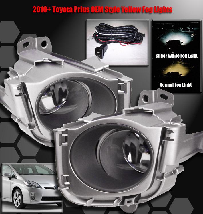 2010 2011 2012 toyota prius 4dr bumper driving jdm clear fog lights lamps+switch