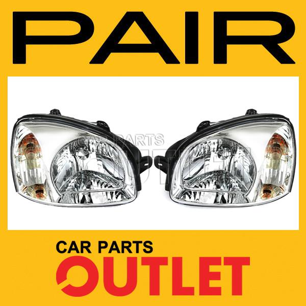 Headlight lamp pair lh+rh for 03-06 hyundai santa fe gl