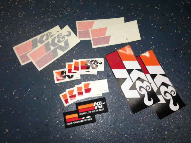 K&n genuine patch and sticker set track/ race zx6-r-636 zx10-r gsxr-600-750-1000