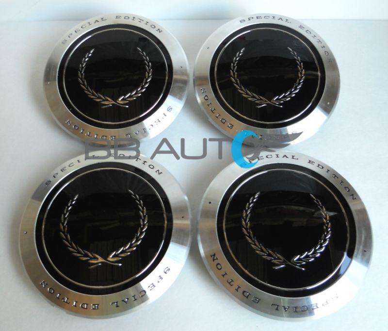 Cadillac deville seville alloy special edition chrome wreath center caps set new