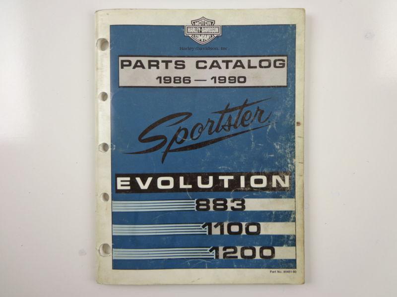 Harley davidson 1986-90 sportster evolution 883/1100/1200 parts catalog 99451-90