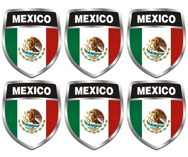 Mexico flag shield decal 6 2"x1.7" mexican vinyl hard hat helmet sticker zu1