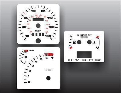 1985-1989 ford merkur xr4ti instrument cluster white face gauges 85-89