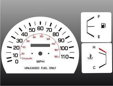 1984-1988 toyota truck instrument cluster white face gauges 84-88