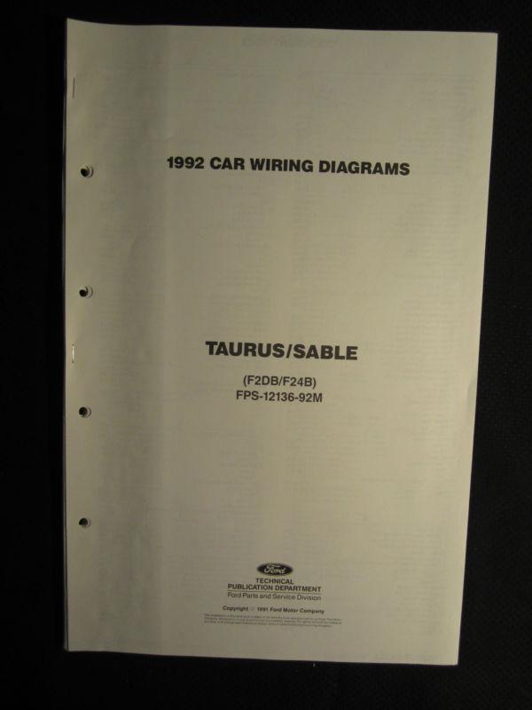 1992 ford taurus mercury sable electrical wiring diagrams service manual 