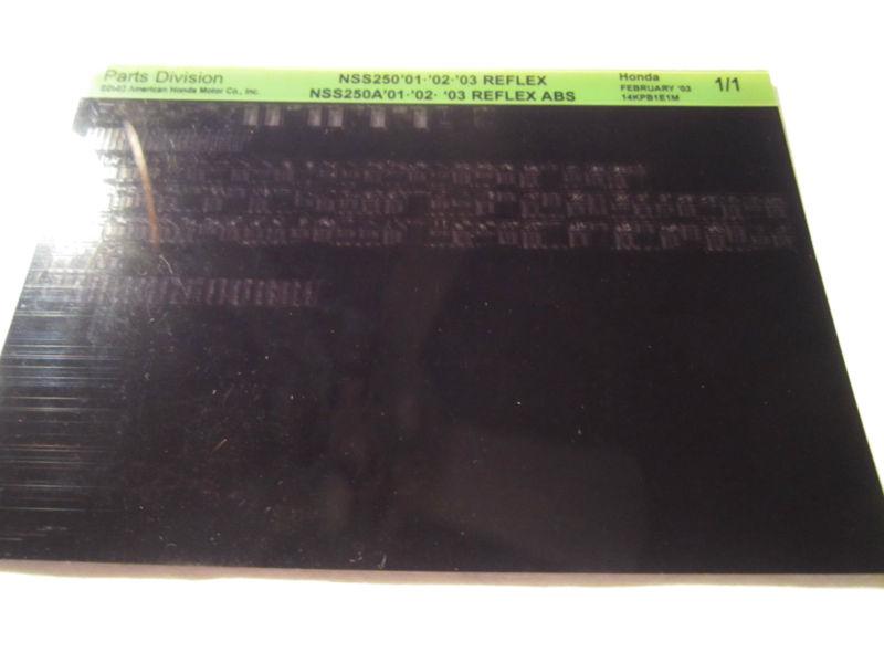 2001-2003 honda motor scooter nss250 a reflex abs microfiche parts catalog 