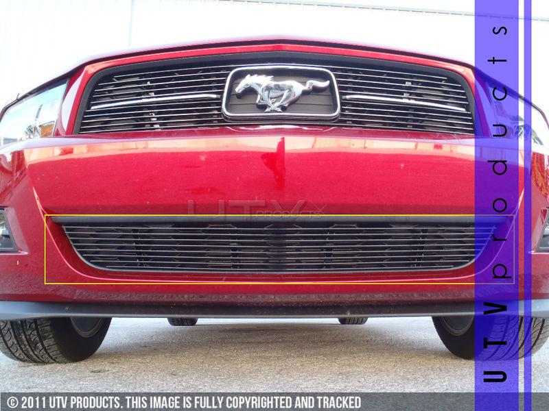 2010 - 2012 v6 mustang w/ pony package billet grille black bumper 1pc 10 11 12