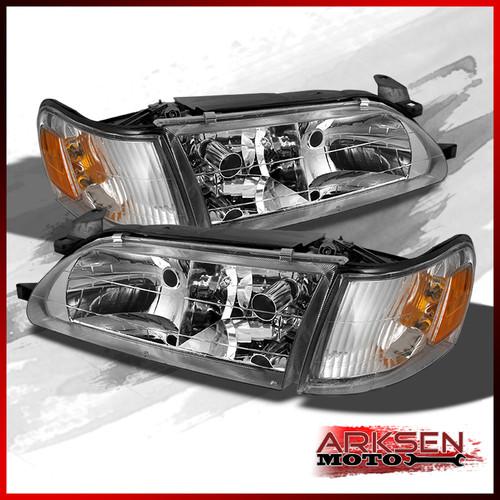 93-97 toyota corolla crystal headlights+corner signal lamp light replacement set