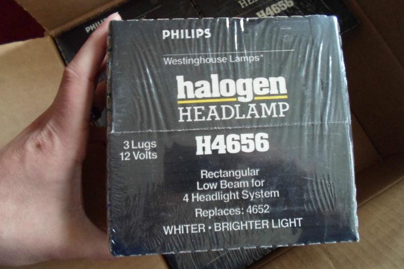 4 sealed vintage philips halogen h4656 headlamp new low beam 