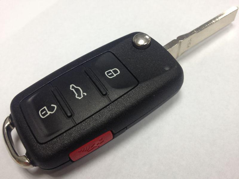 New vw remote volkswagen uncut flip key remote keyless entry fob transmitter f 