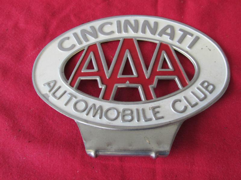 Vintage 1930s 40s 50s cincinnati aaa license plate topper accessory   1013