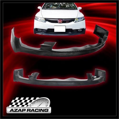 2009 10 11 pu mug black front bumper lip spoiler bodykit for honda civic 4dr