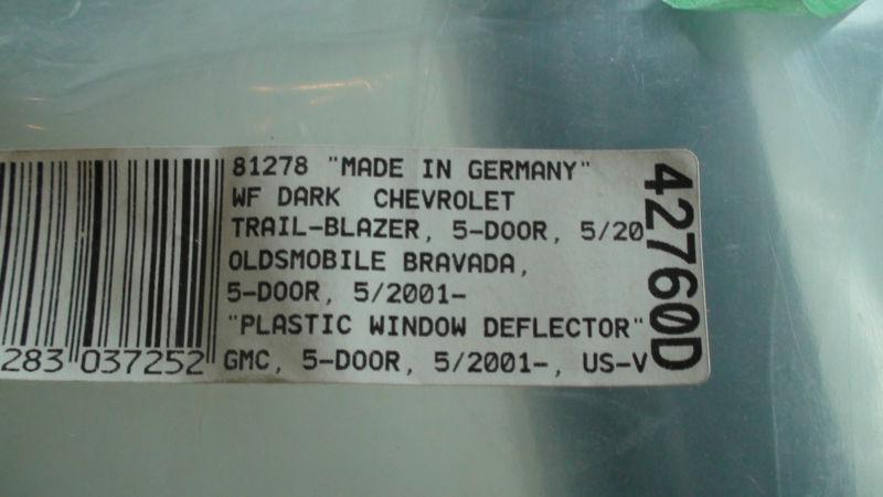 00 chevy trail blazer, 01+ olds. bravada, 01+ gmc - 4 pc window deflectors - nib